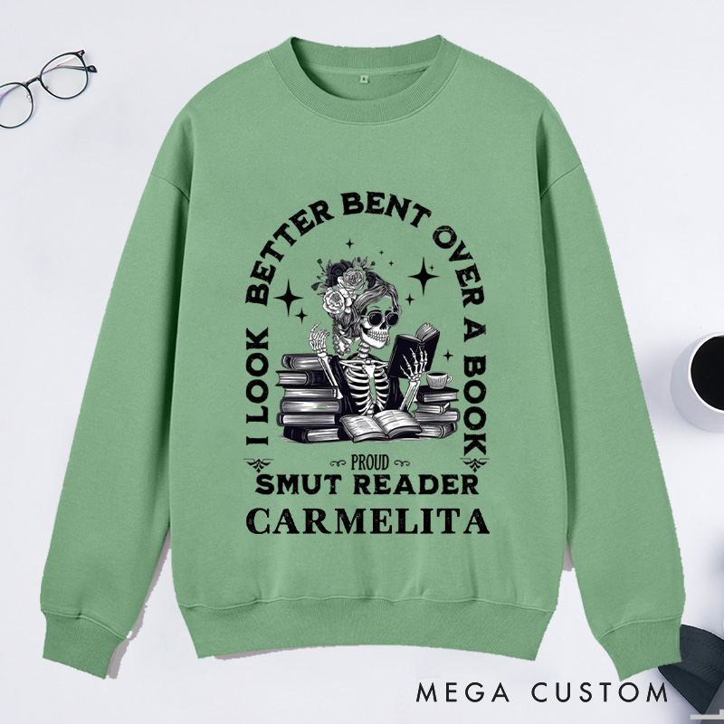 Personalized Spread Those Pages Classic Sweatshirts I look Better Bent Over A Book Bookish Sweatshirt with Name Book Lovers Gift Librarian Gift