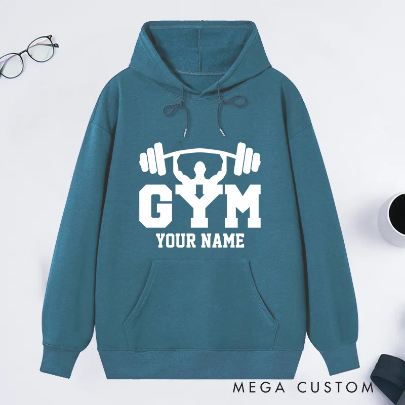 Personalized Fitness Classic Hoodies with Minimalist Weightlifting Logo for Fitness Enthusiasts Bodybuilders and Gym Lovers