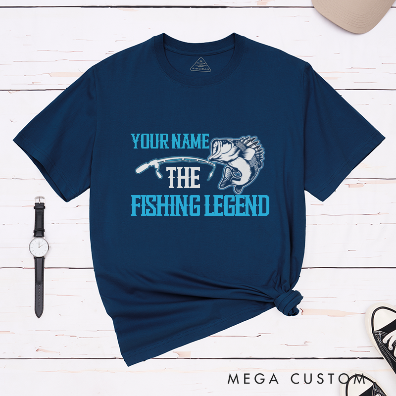 Personalized The Fishing Legend T Shirt for Fishing Lover Great Gift for Dad Husband Grandpa