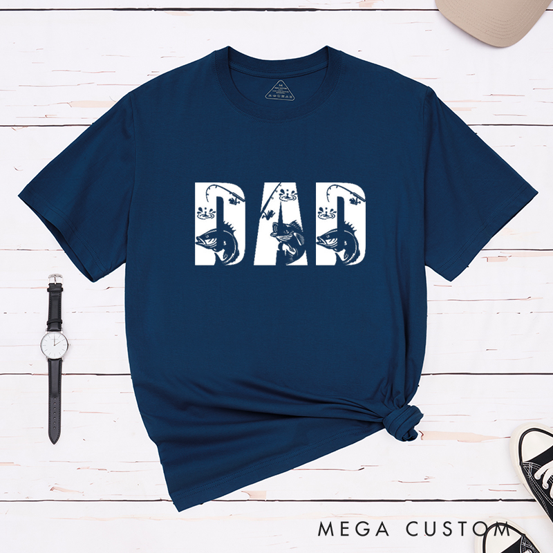 Personalized Fishing-Themed Letter T-Shirt Great Gift for Fishing Enthusiasts Perfect for Birthday Father's Day Any Occasion