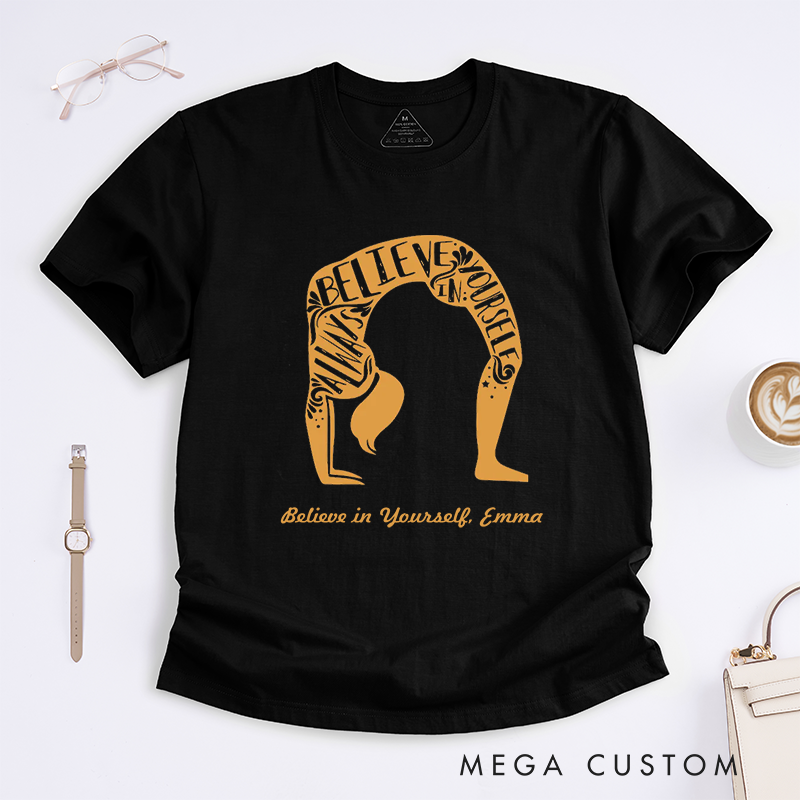 Personalized Yoga Pose T-Shirts Positive Energy T-Shirts Motivational Yoga T-Shirts Yoga Instructor Gift Ideas