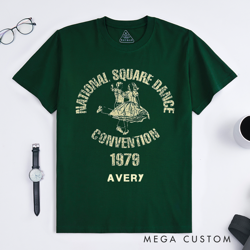 Personalized Classic T-Shirts National Square Dance Convention 1979 Custom Vintage Style Unisex Tee Retro Gift for Dancers and Dance Lovers