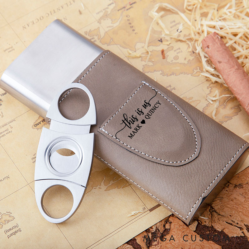 Personalized Cigar Case Engraved Leather Cigar Holder with Cutter Wedding Housewarming Gift This Is Us Gifts First Home Gift for Couple