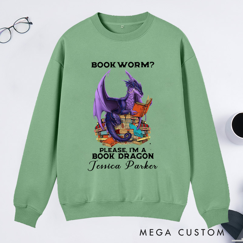 Personalized Dragon Book Classic Sweatshirts Bookworm Sweatshirt Reading Sweatshirt Reading Lover Shirt
