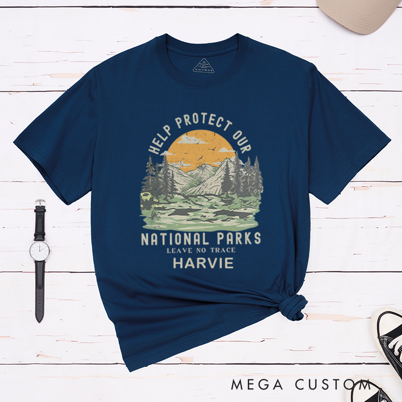Personalized Protect Our Parks T-Shirt Mountain Hiking Nature Lover Shirt Gift for Outdoor