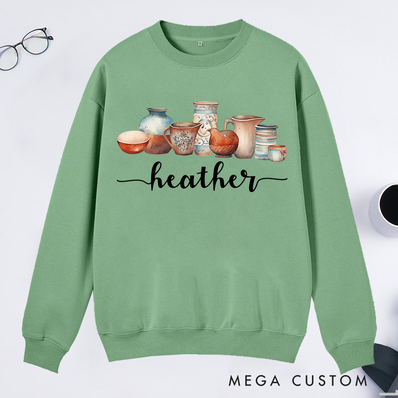 Personalized Pottery Lover Classic Sweatshirts for Ceramics Artist Gift for Pottery Teacher Pottery Maker Sweatshirts