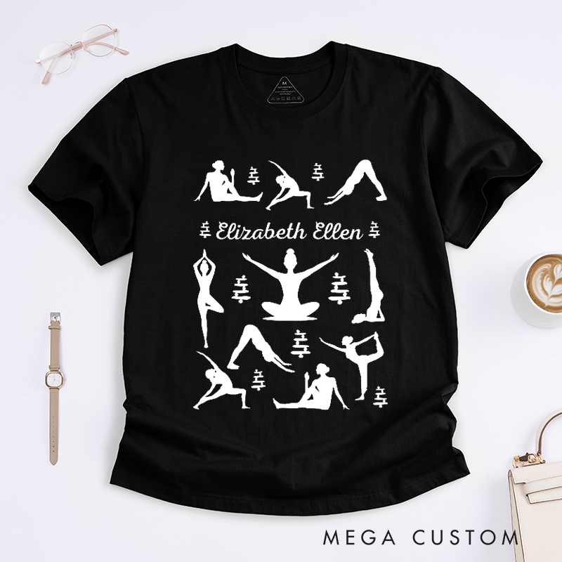Personalized Yoga Pose Silhouette T-Shirt Perfect Match for Your Yoga Pants Yoga Gift for Her Funny Yoga T-Shirt
