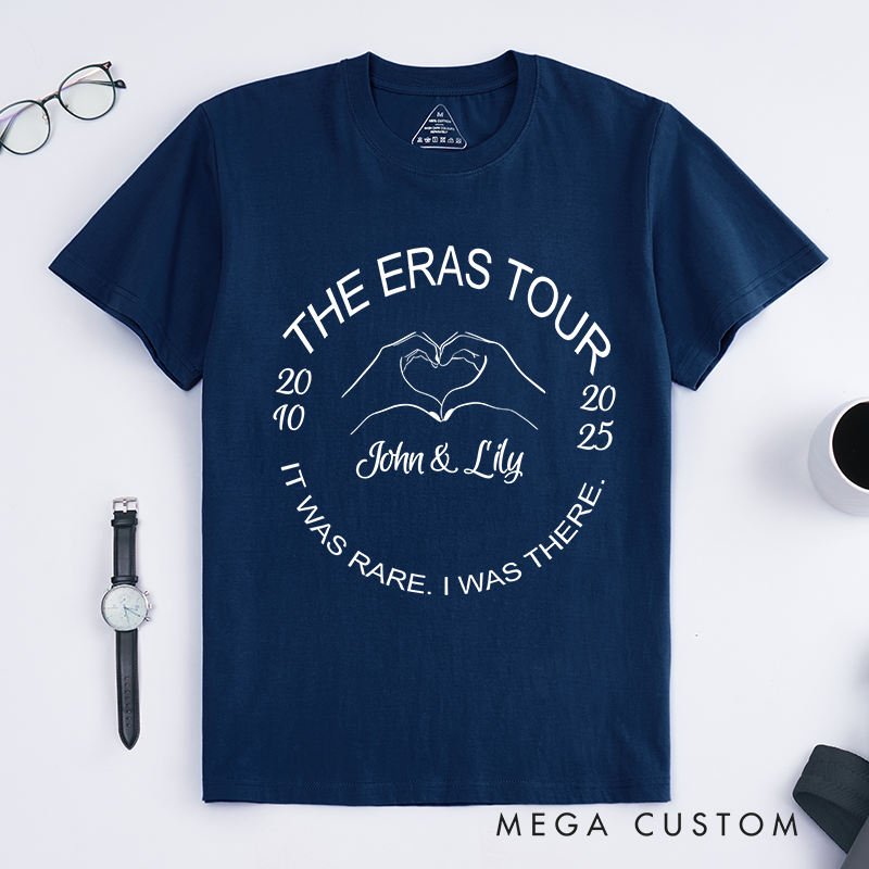 Personalized Classic T-Shirts Romantic Eras Tour and Heart Hands Graphic Tee Perfect for Couples and Concert Memories T-Shirt