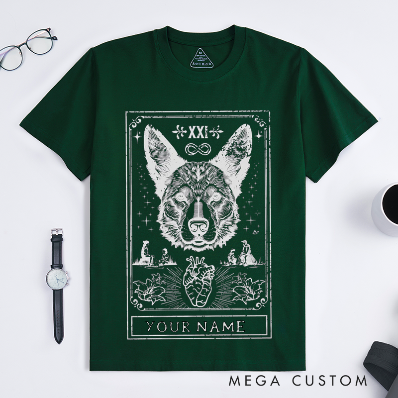 Personalized Tarot Lovers Classic T-Shirts Custom Name Australian Cattle Dog T-Shirt Clothing Gift for Friends Family