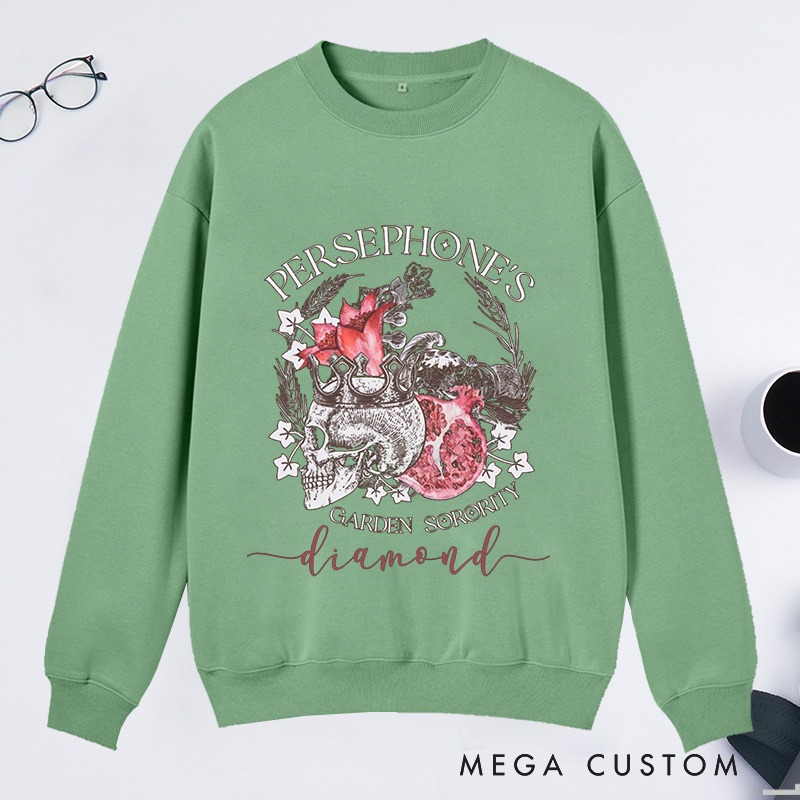 Personalized Persephone's Garden Classic Sweatshirts Garden Sorority Sweatshirt with Name Plant Lover Gift Gardening Gift for Gardener