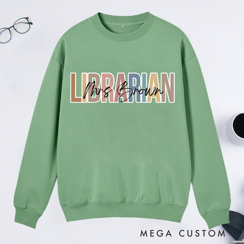 Personalized Librarian Classic Sweatshirts Custom Librarian Sweatshirt with Name Librarian Day Gift Librarian Gift