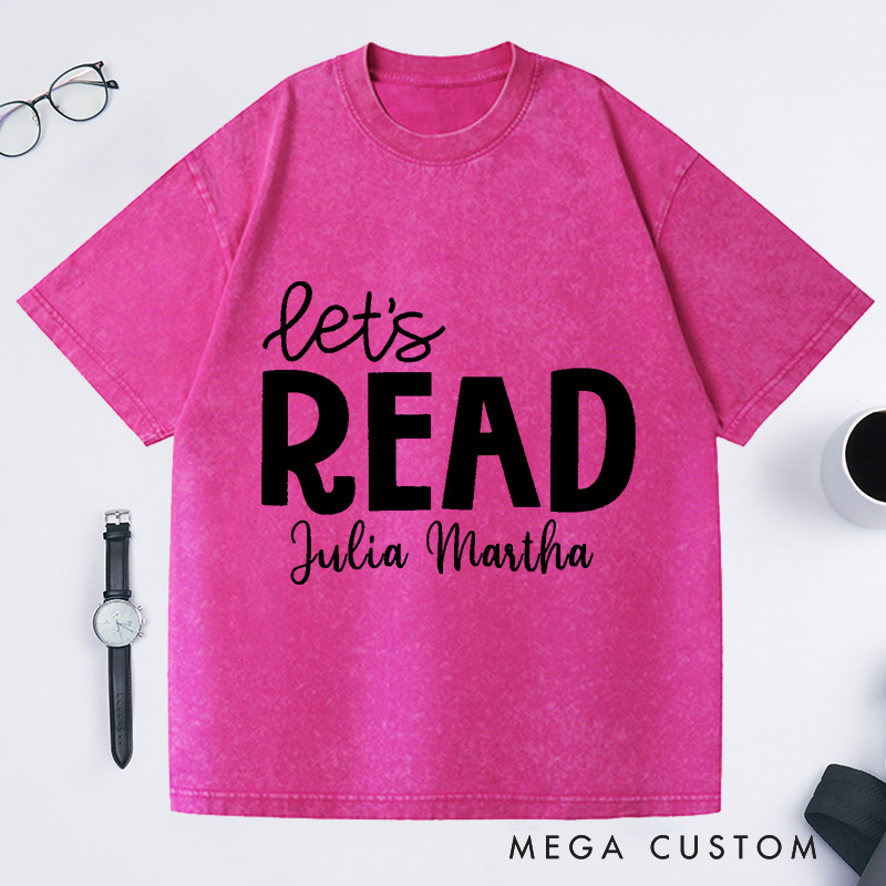 Personalized Reading Washed T-Shirts Librarian Shirt Book Lover Shirt