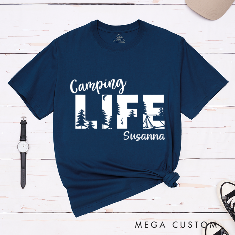 Personalized Camping Life T-Shirt Nature and Camping Mountain Shirt Travel Adventurers Lovers Gift