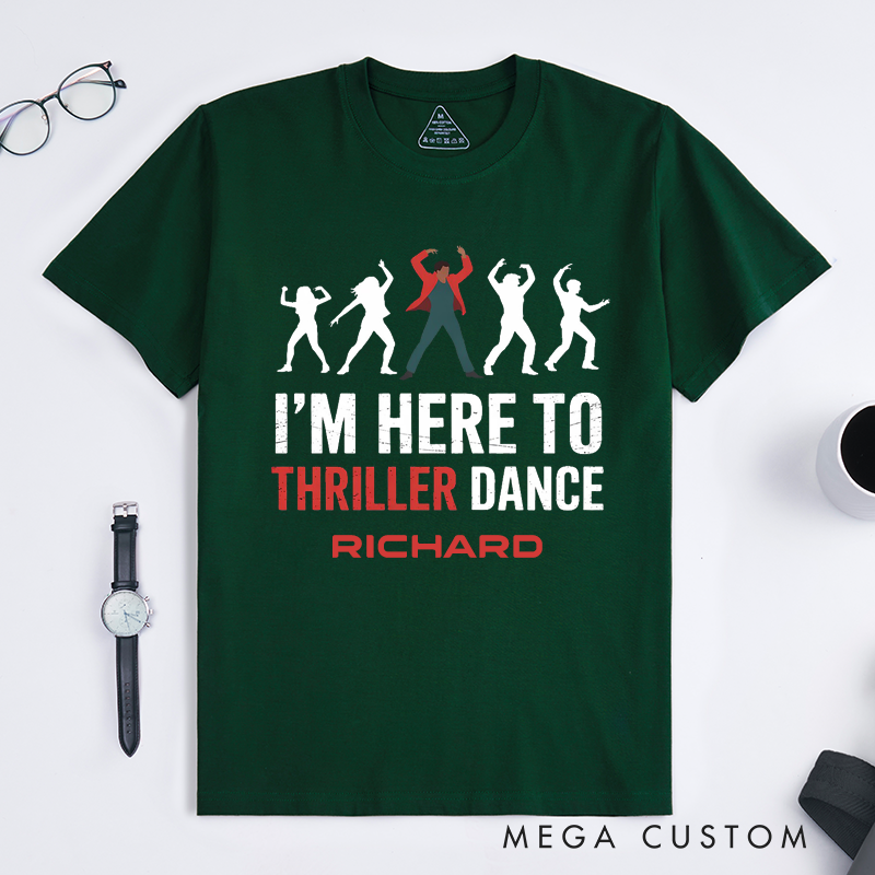 Personalized Thriller Dance Moves T-Shirts Custom Name Funky Zombie Dancer Gift for Men Unique Dance Lover Present
