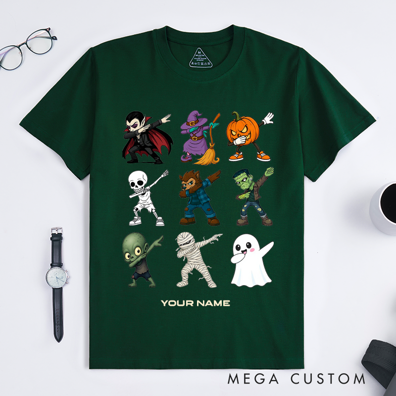  Personalized Ghost Dancing T-Shirts Custom Name Cartoon Ghost Tee Unisex Cute Halloween Spirit Funny Gift