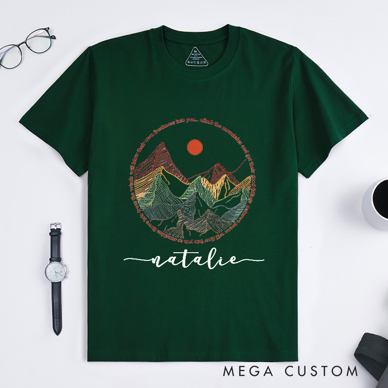 Personalized Mountains Outdoor Classic T-Shirts Hiking Shirt Adventure T-Shirt Vacation Shirt Wanderlust Explore More Tee Travel Shirt Forest Shirt