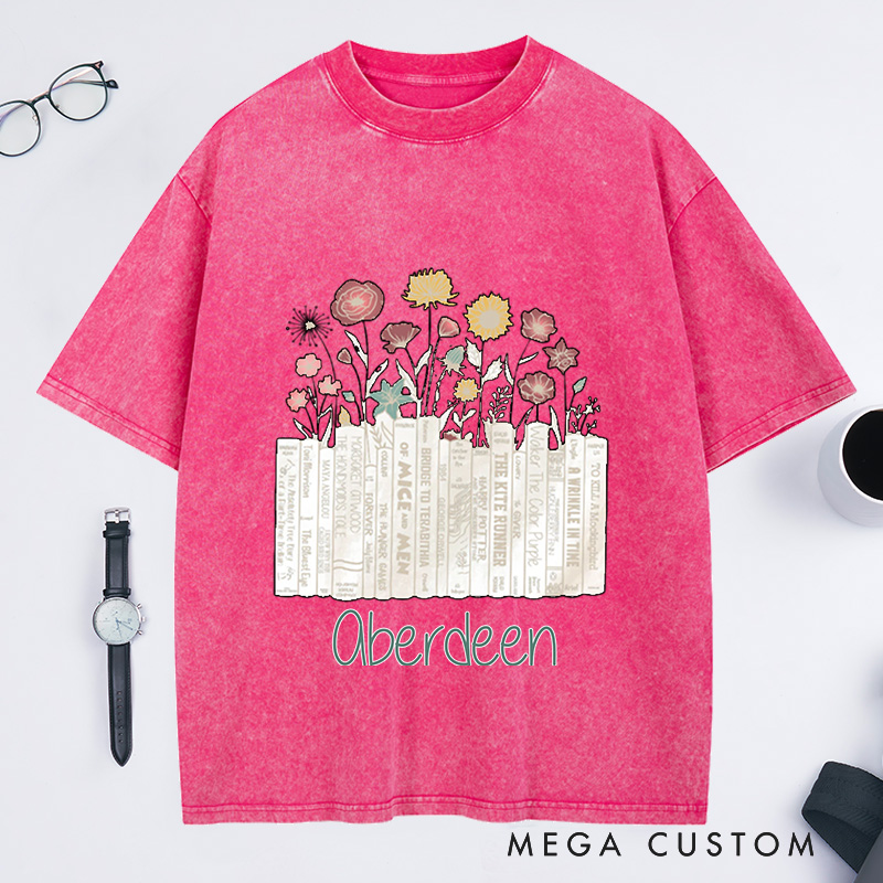 Personalized I'm with the Banned Washed T-Shirts Banned Books Shirt Reading Shirt with Name Book Lover Gift