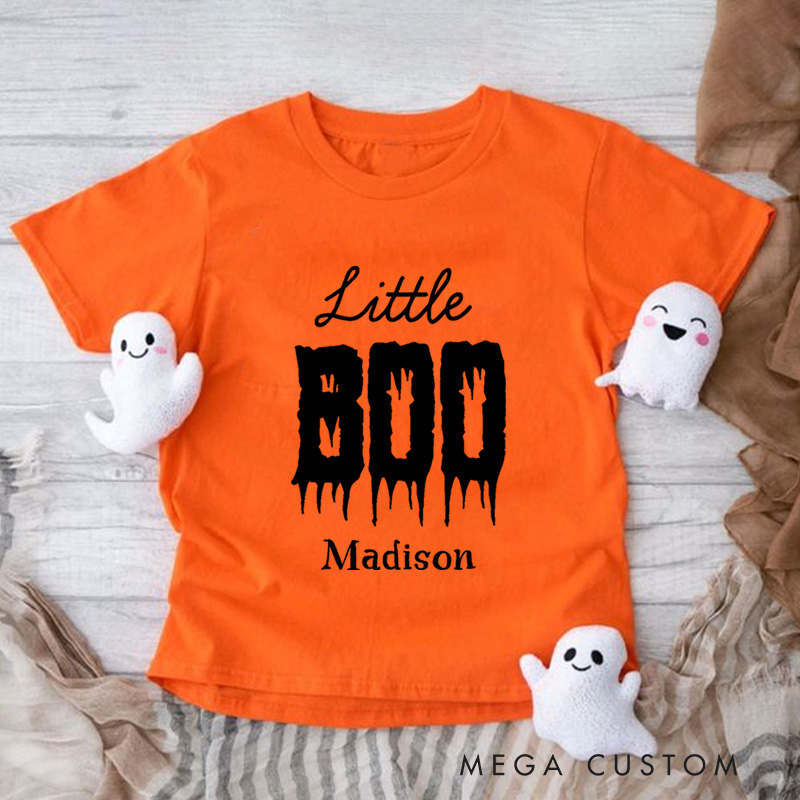 Personalized Little Boo Halloween Shirt for Kids Perfect for Creating a Fun and Spooky Look for Trick or Treating Kids T-Shirt