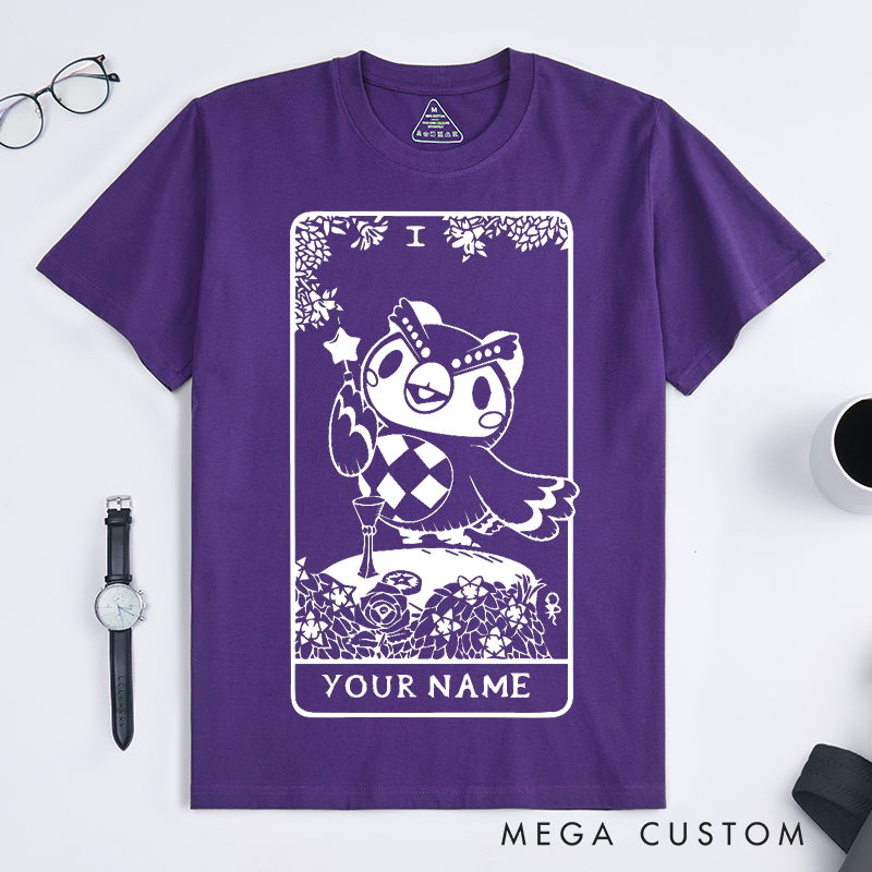Personalized Tarot Lovers Classic T-Shirts Celeste as The Magician T-Shirt Tarot Collection Cute owl retro style Gift