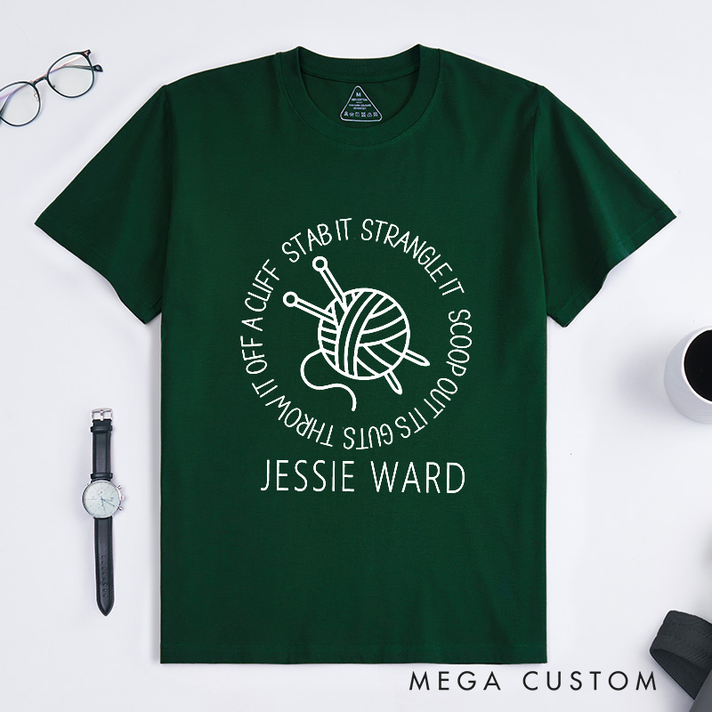 Personalized Funny Knitting Classic T-Shirts Knit Gift Knitter Gifts  for Knitting Lover Funny Knitter