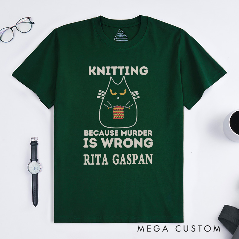 Personalized Funny Knitting Classic T-Shirts Knitter T-Shirt Custom Tee Knit Gift 