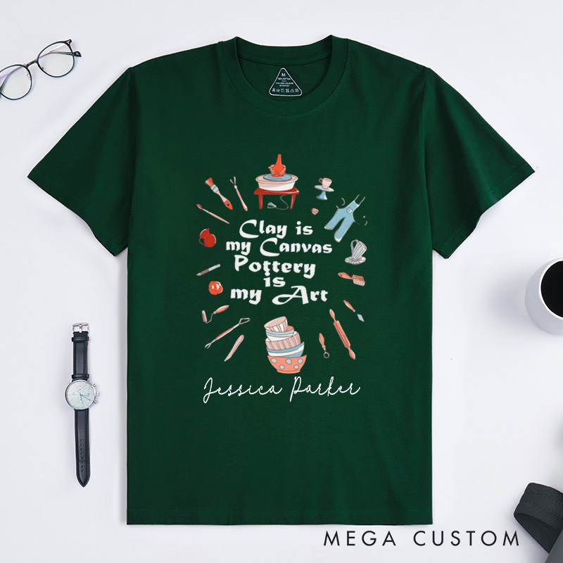 Personalized Pottery Art Classic T-Shirts Pottery Lover Funny Clay Cute T-Shirt Ceramic Maker Gift