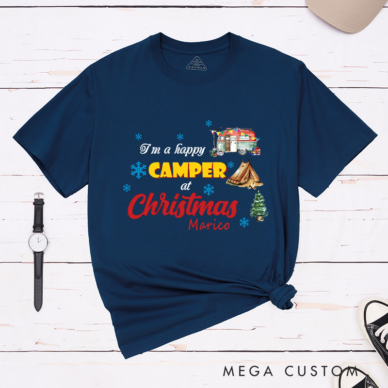 Personalized Christmas Camping T-Shirt Hiking Adventure Lover Shirt for Outdoors Christmas Gift 