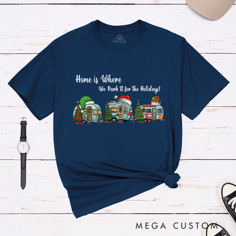 Personalized Holiday Cheer T-Shirt Camping Christmas Shirt Christmas Gift for Hiking Outdoors Lover