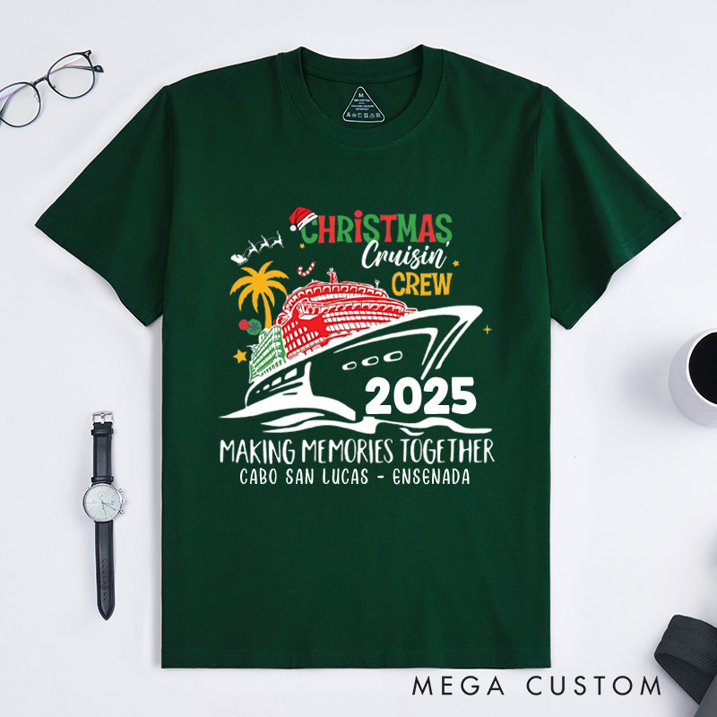 Personalized Christmas Cruise T-Shirt Family Vacation Christmas Shirt Gift for Outdoor Travel Lover
