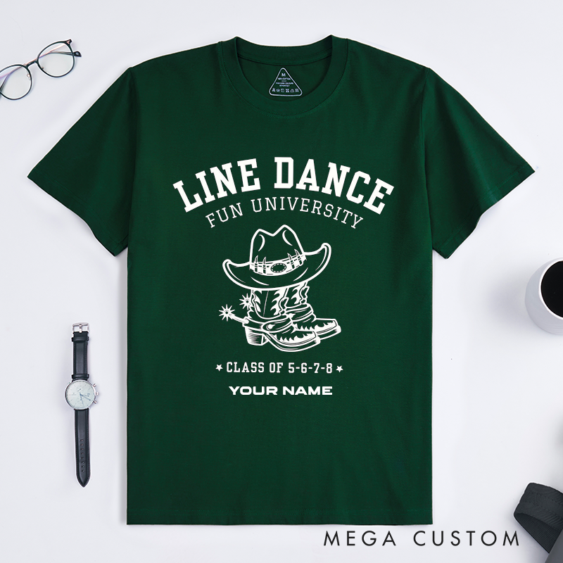 Personalized Line Dance T-Shirts Cowboy Boots Hat Fun Gift for Dancers Unique Country Western Outfit Custom Name Shirts