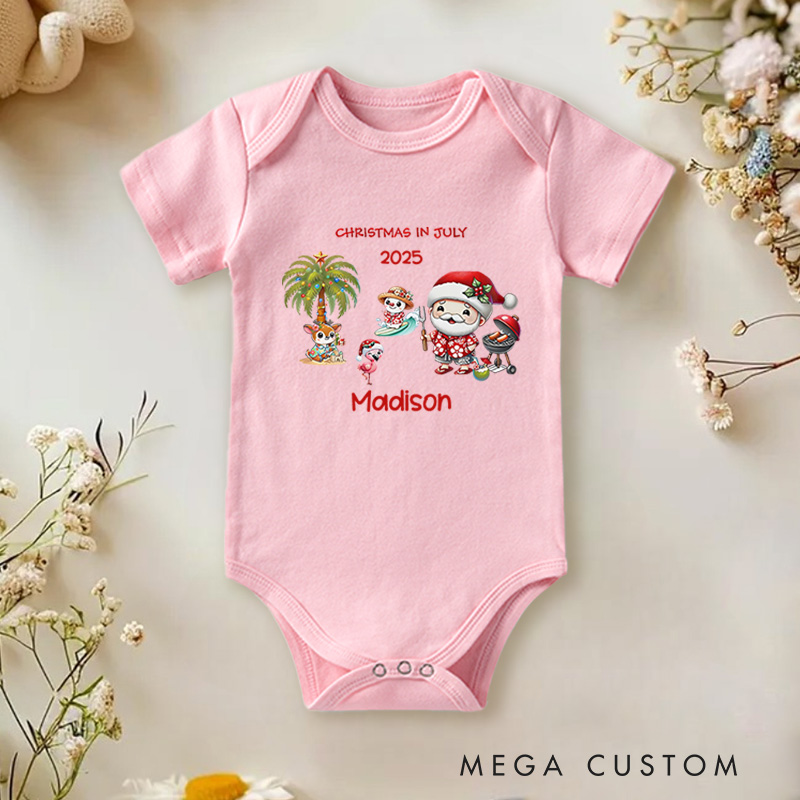 Personalized Christmas in July Baby Onesie Perfect for Fun and Festive Seasonal Celebrations Baby Onesie