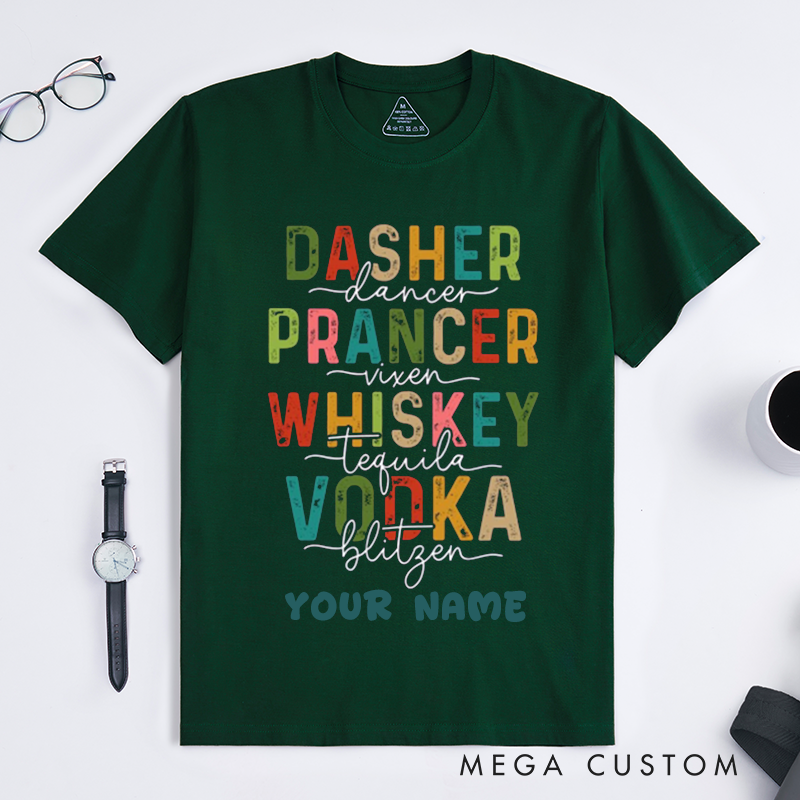 Personalized Funny Alcohol Dance T-Shirts Unique Whiskey Vodka Tequila Drinking Gift for Men and Women Custom Name Dance Tee