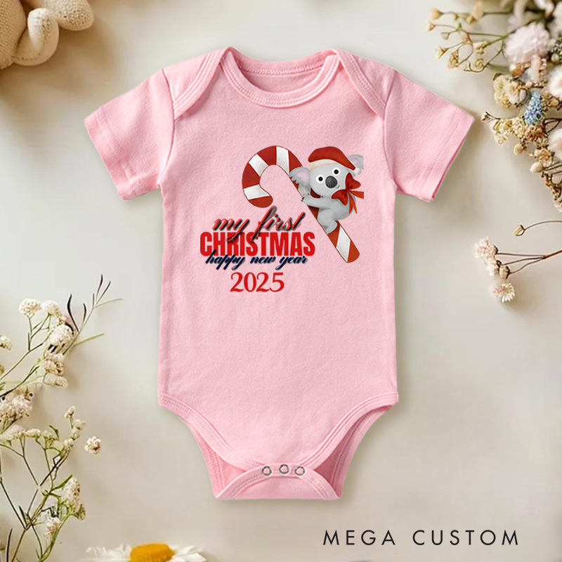 Personalized My First Christmas Candy Cane Baby Onesie Perfect for Marking a Baby’s Holiday Milestone Baby Onesie