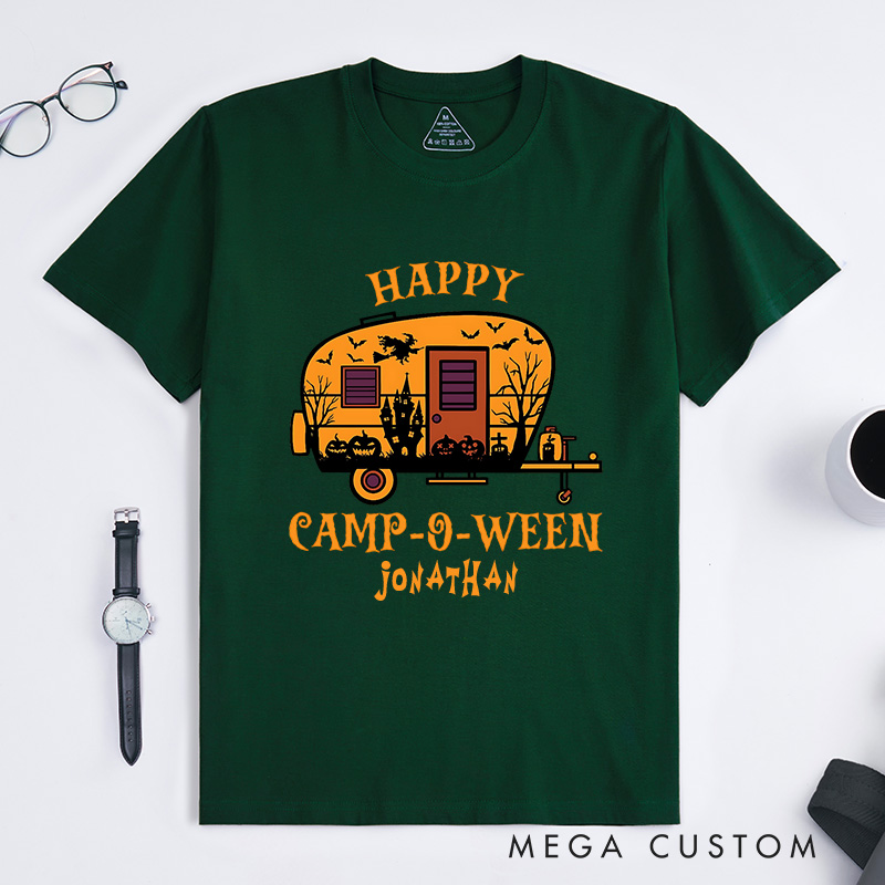 Personalized Halloween Camping Adventure T-Shirt Happy Halloween Shirt Halloween Gift for Outdoor