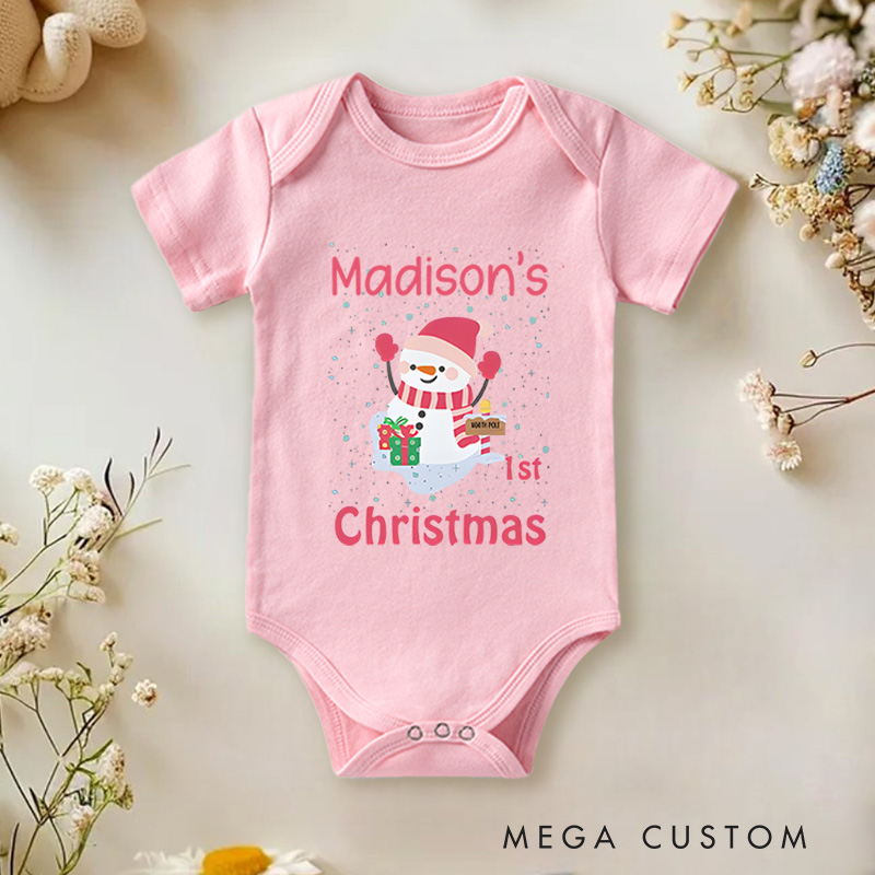 Personalized Baby’s First Christmas Gift Baby Onesie Perfect for Celebrating a Baby’s Special Holiday Season Baby Onesie