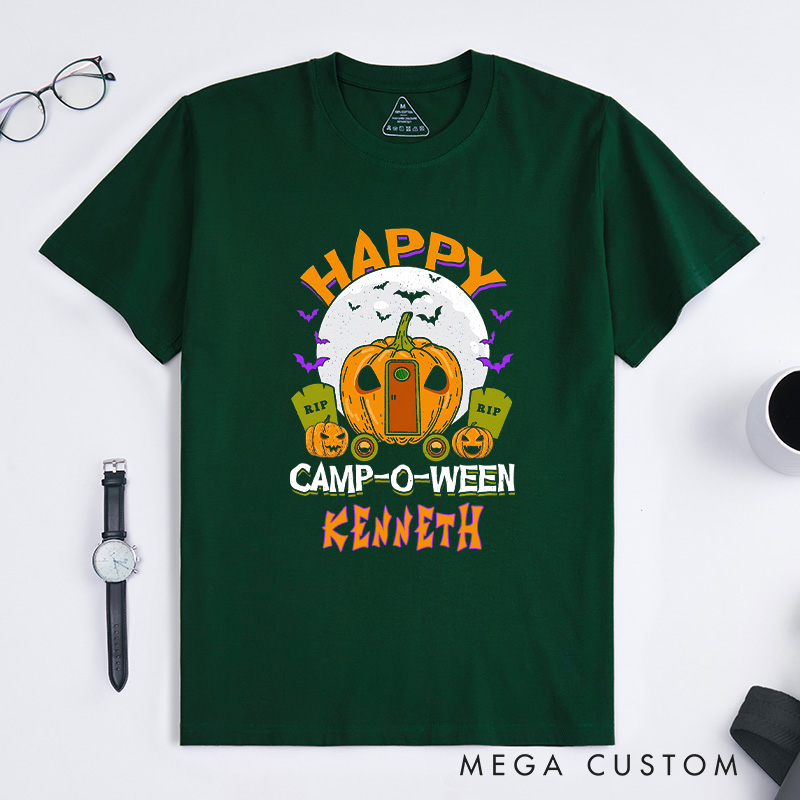 Personalized Happy Camp Halloween T-Shirt Halloween Camping Adventure Shirt Gift for Outdoor