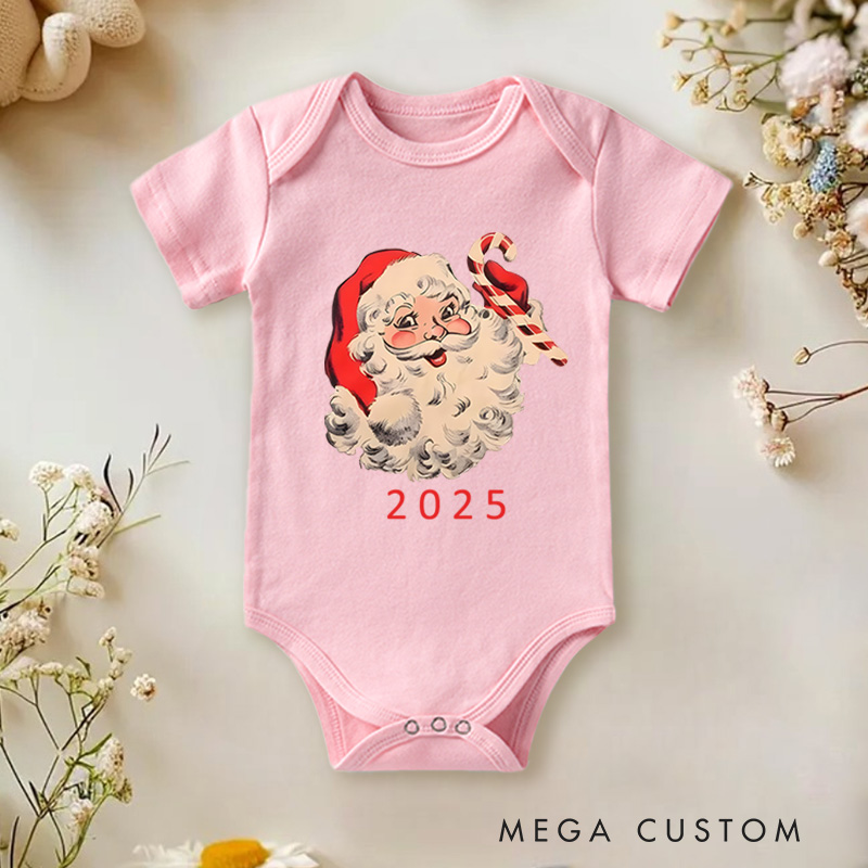 Personalized Santa Claus Baby Onesie Perfect for Adding Joy and Whimsy to Holiday Celebrations Baby Onesie