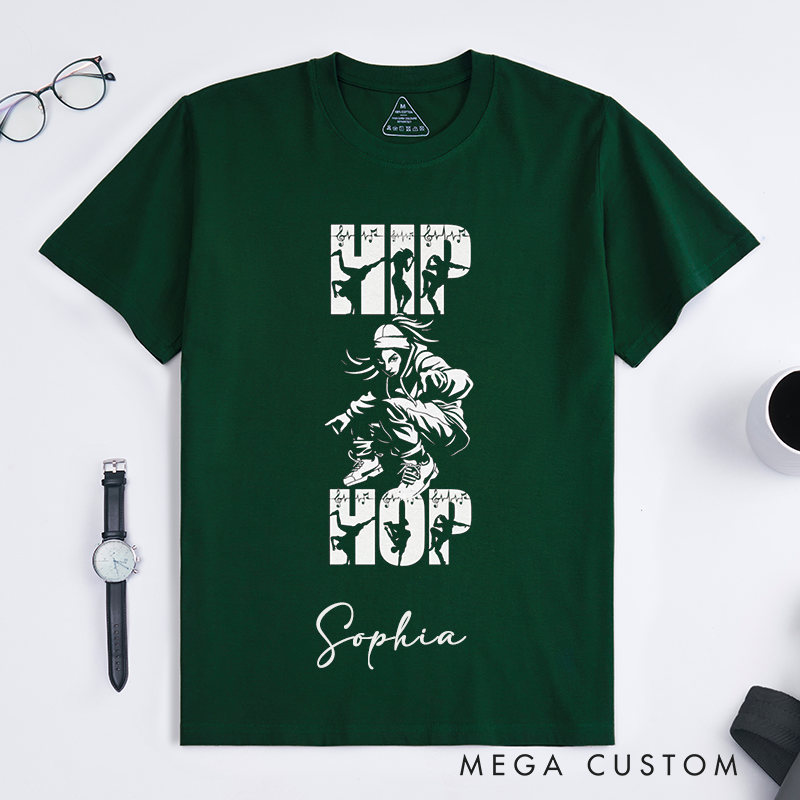 Personalized Hip Hop Dance Graphic T-Shirts Cool Street Style Custom Name Gift for Women Urban Fashion Trendy Comfort Tops for Dancers
