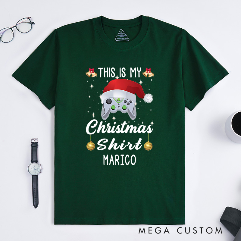 Personalized This Is My Christmas T-Shirt Gamers T-Shirt Christmas Gift for Geek Nerd