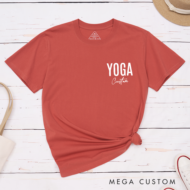 Personalized Yoga T-Shirt with Minimalist YOGA Design Perfect Gift for Yoga Lover and Daily Wear