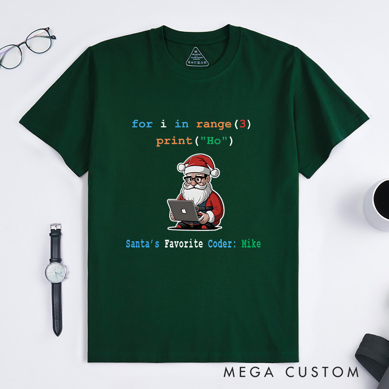 Personalized Code like Santa Christmas T-Shirt Programmer Computer Technology Lover Shirt Christmas Gift for Geek Nerd