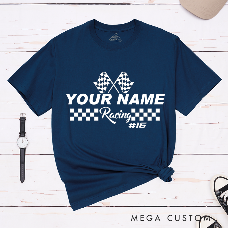 Personalized Racing T-Shirt with for Motorsport Fans and Racers Outdoor Adventures Riding Cycling Biking Enthusiasts