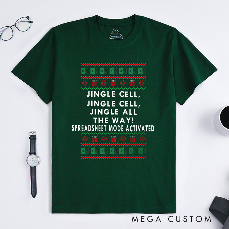 Personalized Jingle Cells Christmas T-Shirt Office Workers Data Enthusiasts Shirt Christmas Gift for Geek Nerd