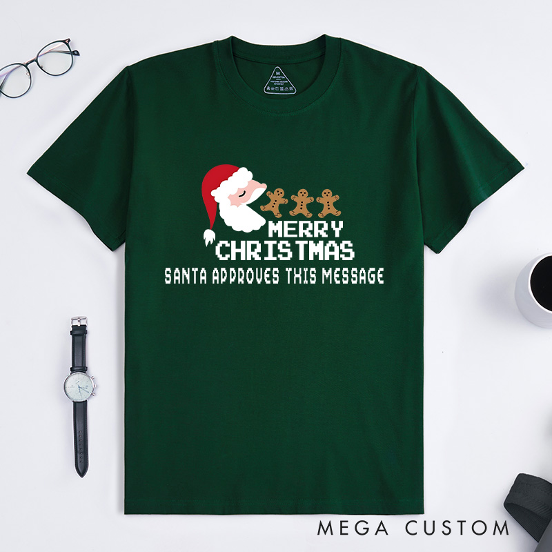 Personalized Merry Christmas with Gingerbread Cheer T-Shirt Christmas Gift for Geek Nerd