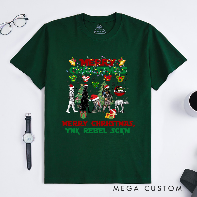 Personalized Galactic Christmas T-Shirt Science Fiction Enthusiasts Christmas Gift for Geek Nerd