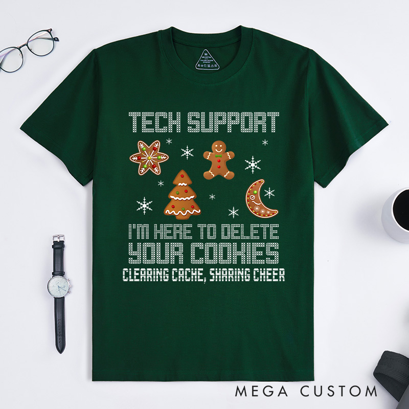 Personalized Funny Christmas Tech Support T-Shirt Computer Programmer Lovers Shirt Christmas Gift for Geek