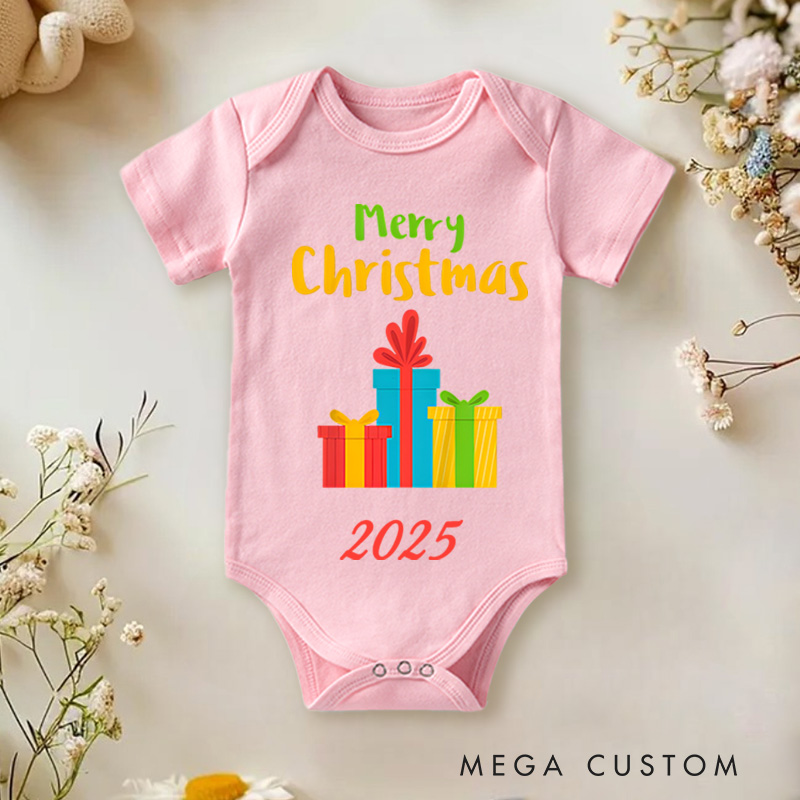 Personalized Merry Christmas Gifts Baby Onesie Perfect for Adding Fun and Joy to Holiday Celebrations Baby Onesie