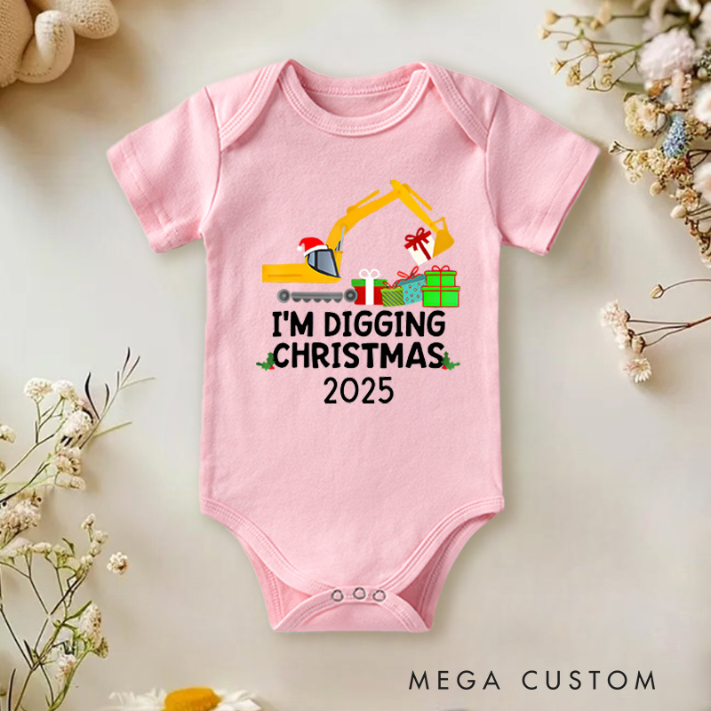 Personalized I’m Digging Christmas Baby Onesie Perfect for Adding Playful Fun to Holiday Celebrations Baby Onesie