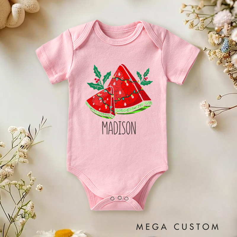 Personalized Christmas Present Baby Onesie Perfect for Celebrating the Holiday Spirit with Joy Baby Onesie