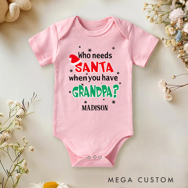 Personalized Santa and Grandpa Baby Onesie Perfect for Adding Humor and Love to Holiday Celebrations Baby Onesie
